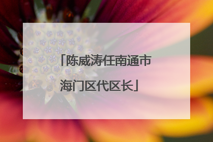 陈威涛任南通市海门区代区长