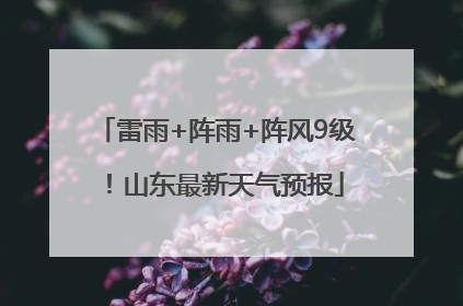 雷雨+阵雨+阵风9级！山东最新天气预报