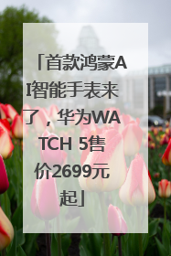 首款鸿蒙AI智能手表来了，华为WATCH 5售价2699元起