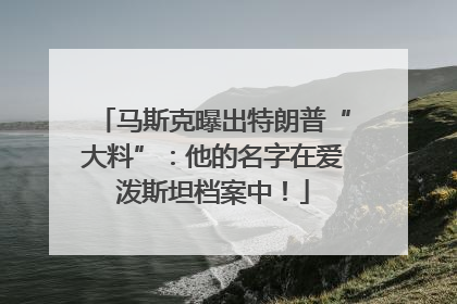 马斯克曝出特朗普“大料”：他的名字在爱泼斯坦档案中！