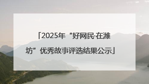2025年“好网民·在潍坊”优秀故事评选结果公示
