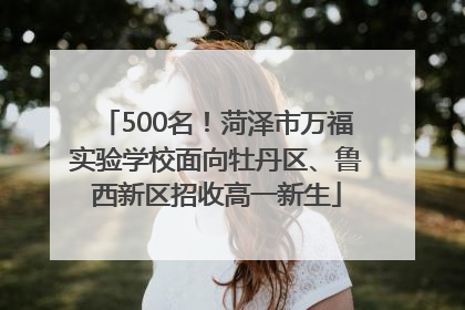 500名！菏泽市万福实验学校面向牡丹区、鲁西新区招收高一新生
