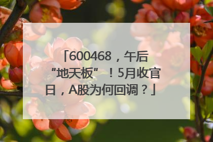 600468，午后“地天板”！5月收官日，A股为何回调？
