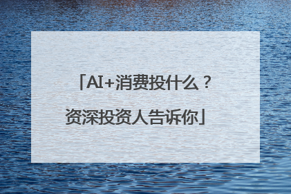 AI+消费投什么？资深投资人告诉你