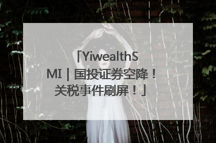 YiwealthSMI｜国投证券空降！关税事件刷屏！